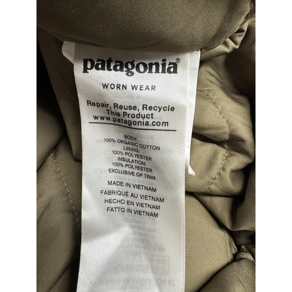 Patagonia Men's XL Insulated Organic Cotton Flannel Shirt Jacket Brown Plaid - Picture 5 of 6